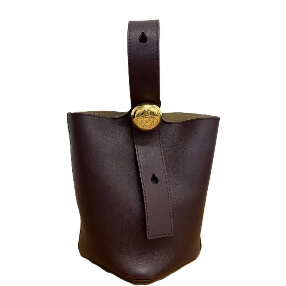 LOEWE Pebble Bucket Bag Mini Dark Brown